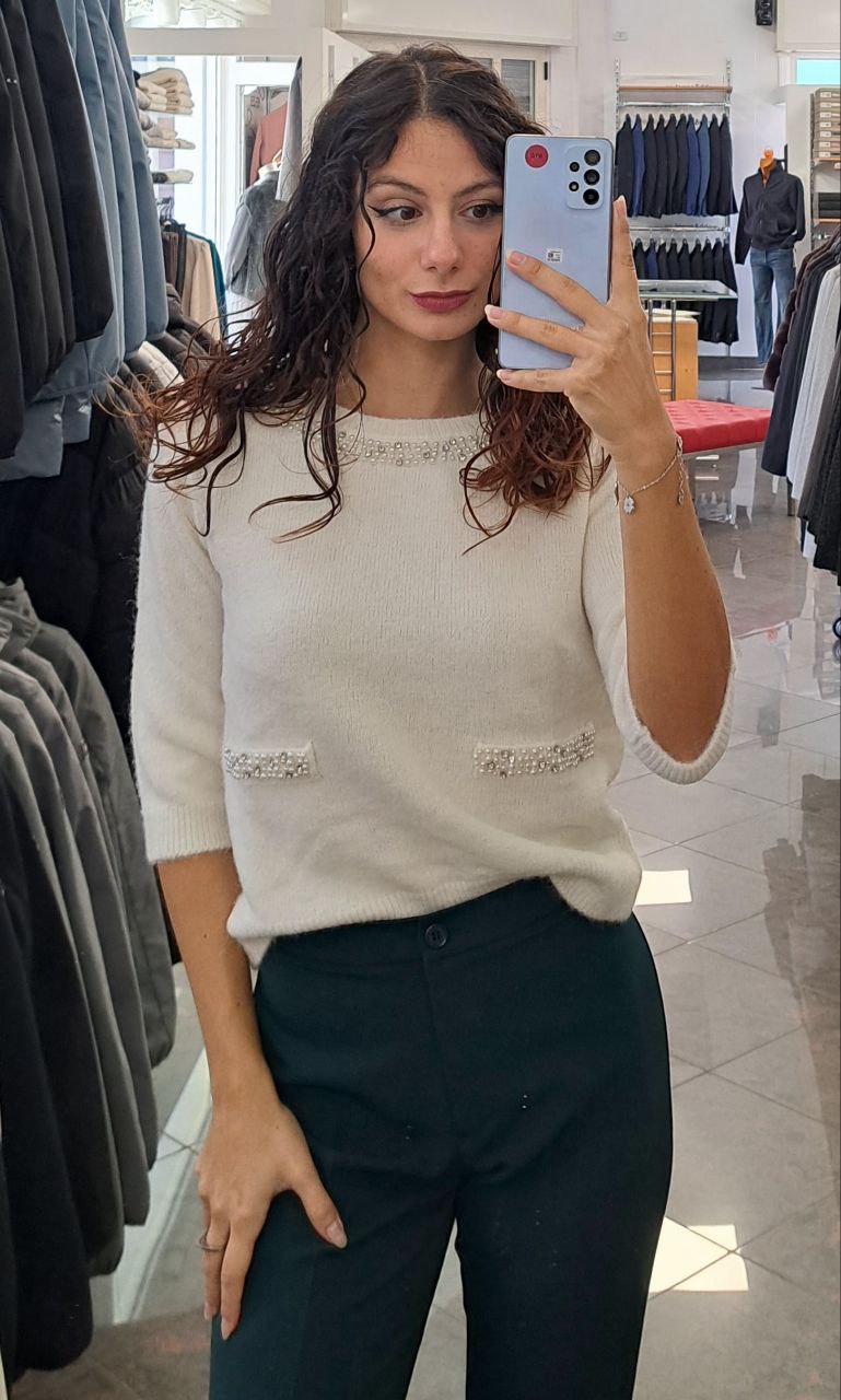 KOCCA Maglioncino Manica 3/4 con Perline