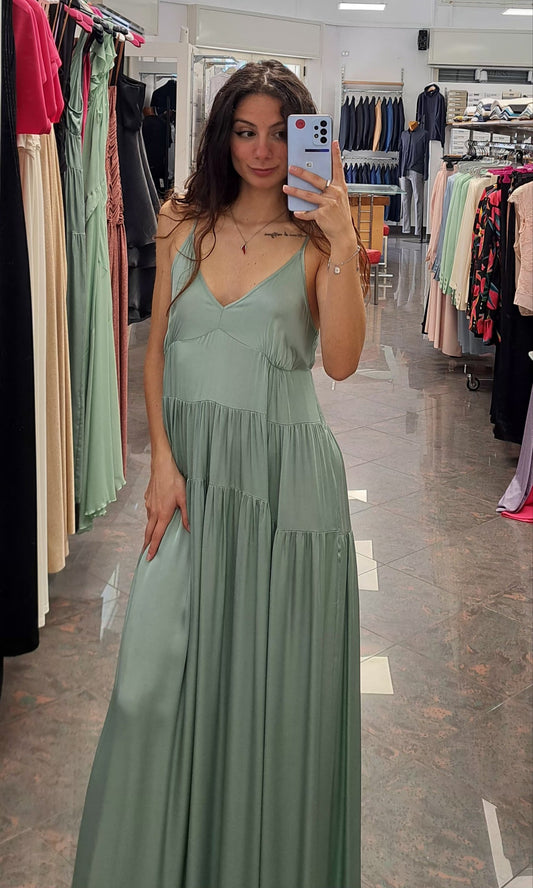 RELISH Abito Largo in Raso