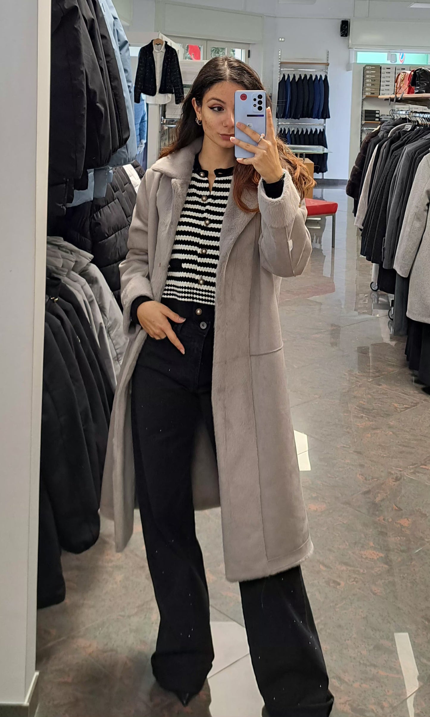 YES ZEE Cappotto-Pelliccia Double Face