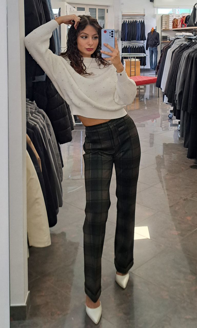 ECLÁ Pantalone Palazzo a Scacchi