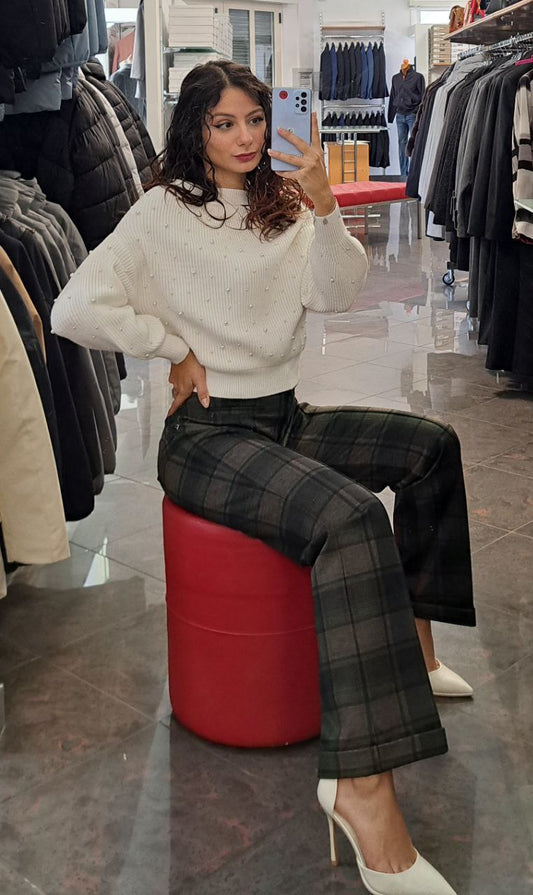 ECLÁ Pantalone Palazzo a Scacchi