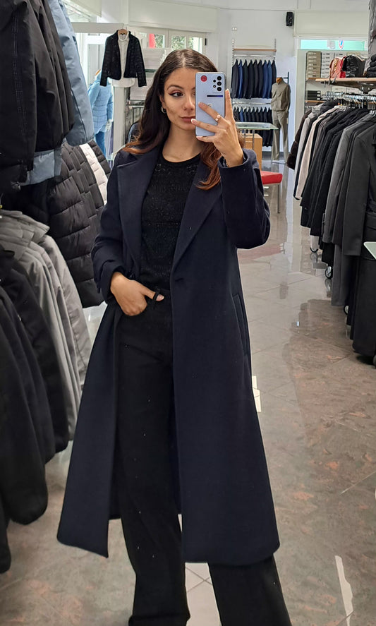 JUUU Cappotto Lungo Blu