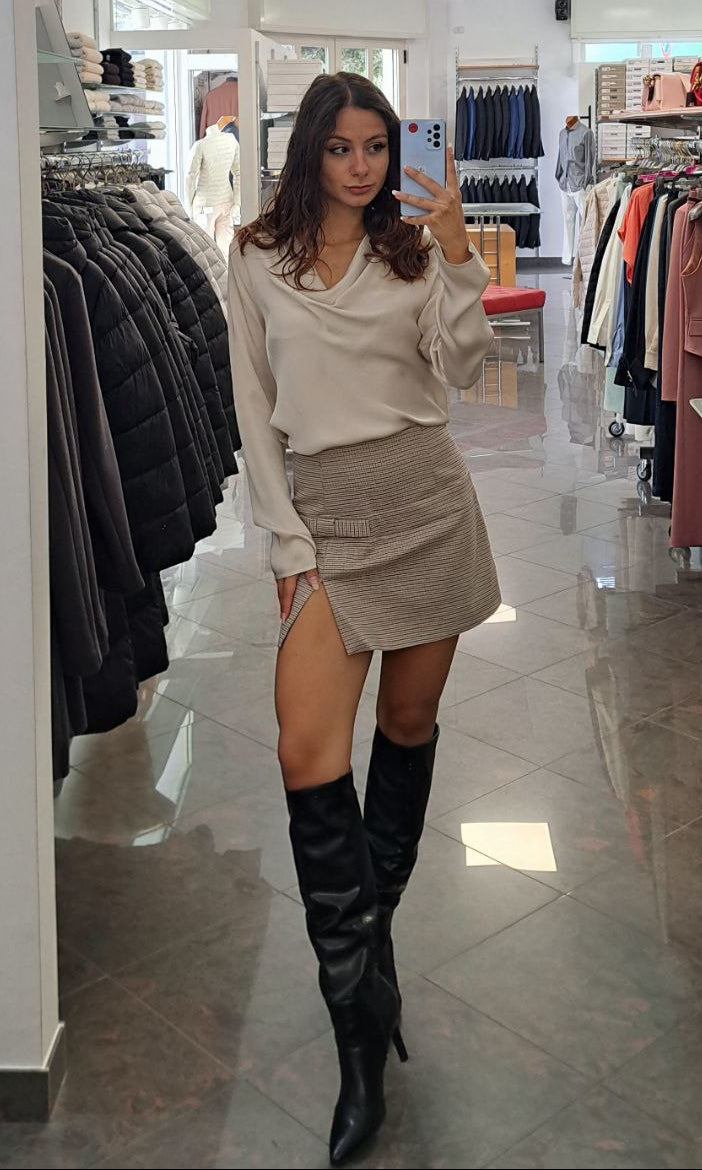 KOCCA Gonna Pantaloncino Corta in Pied de Poule