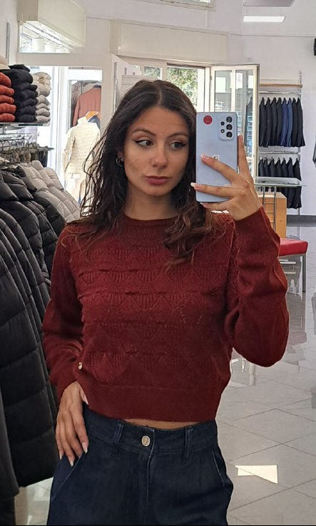 YES ZEE Maglioncino Corto Lavorato