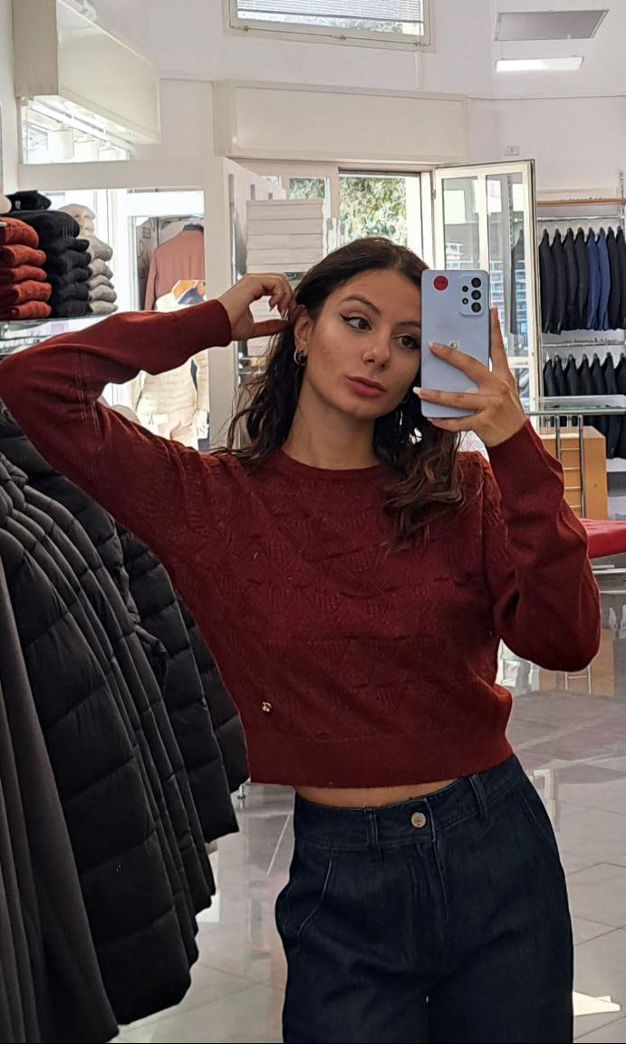 YES ZEE Maglioncino Corto Lavorato