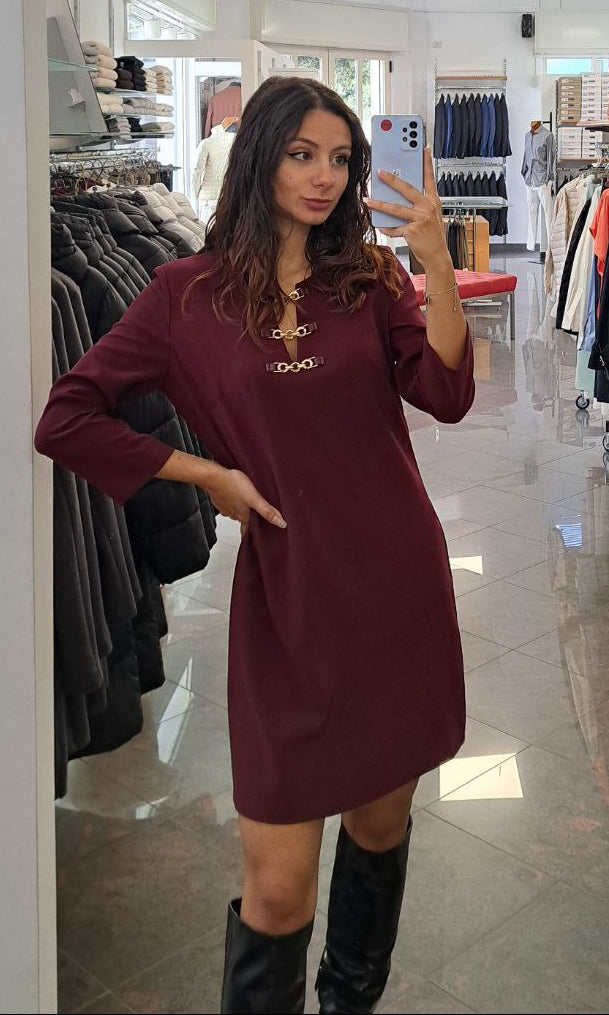 KOCCA Abito Corto con Catene Dorate