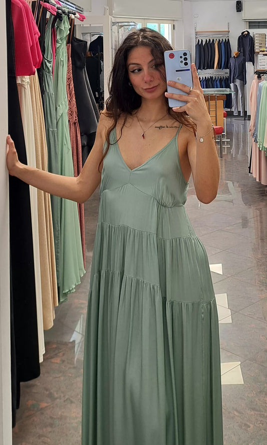 RELISH Abito Largo in Raso