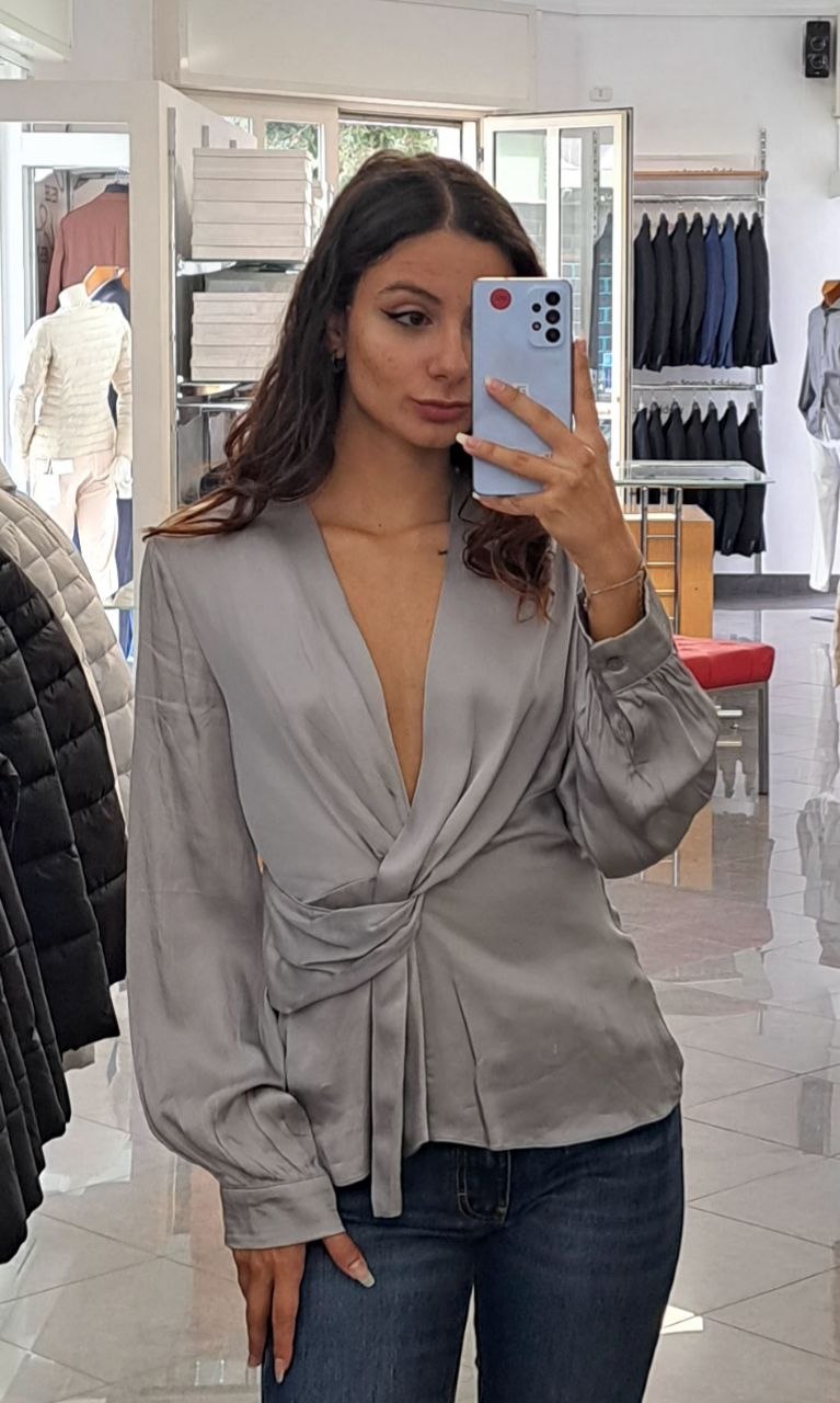 YES ZEE Blusa Incrociata con Scollo a V