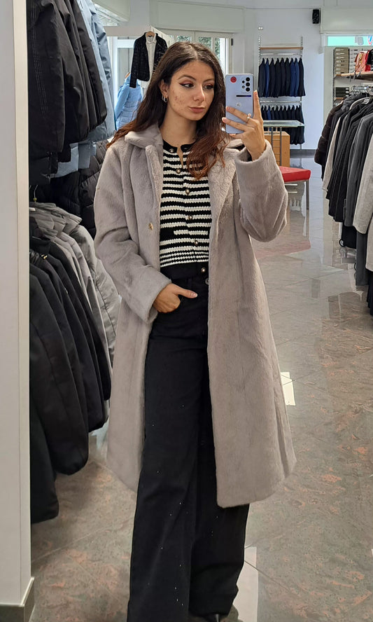 YES ZEE Cappotto-Pelliccia Double Face