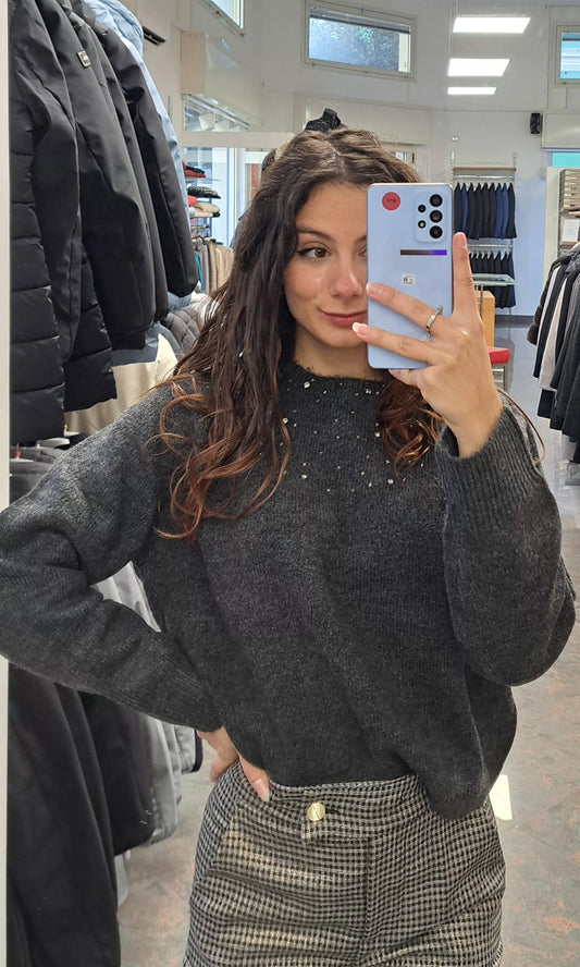 YES ZEE Maglioncino Semplice con Brillantini