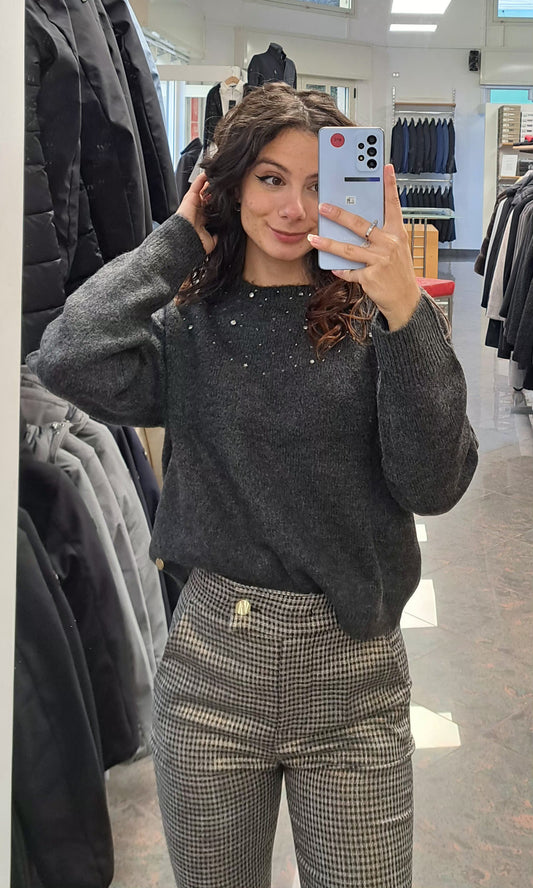 YES ZEE Maglioncino Semplice con Brillantini